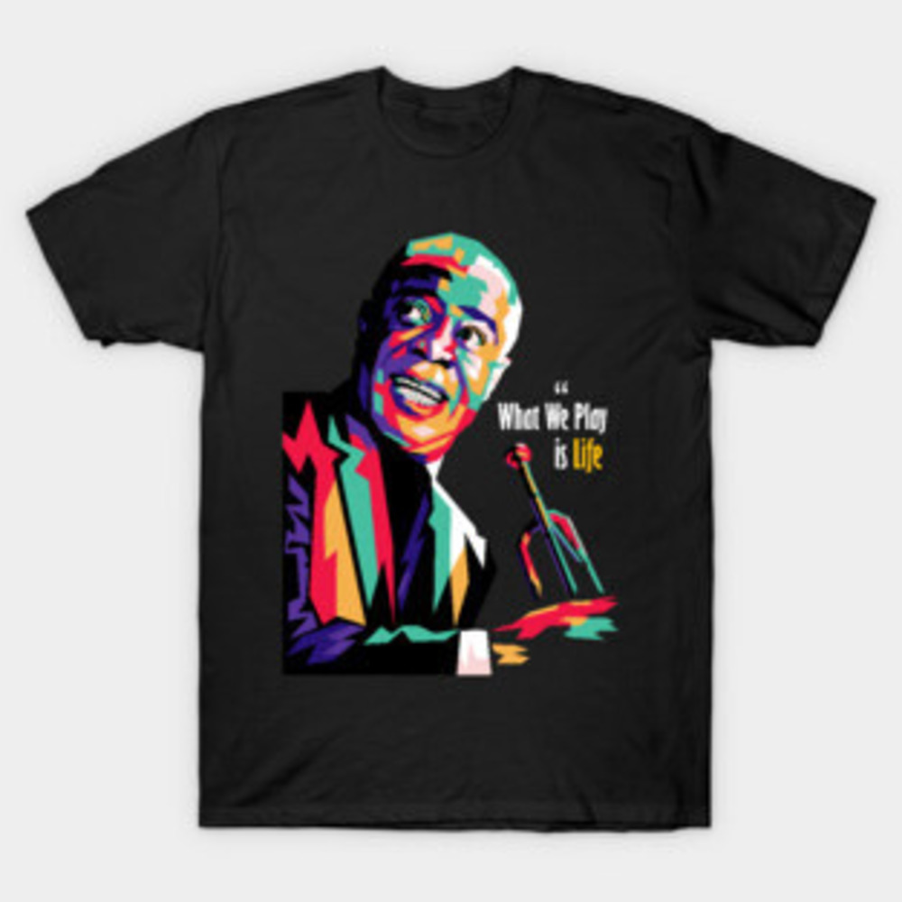 Louis Armstrong T-Shirts Black Graphic